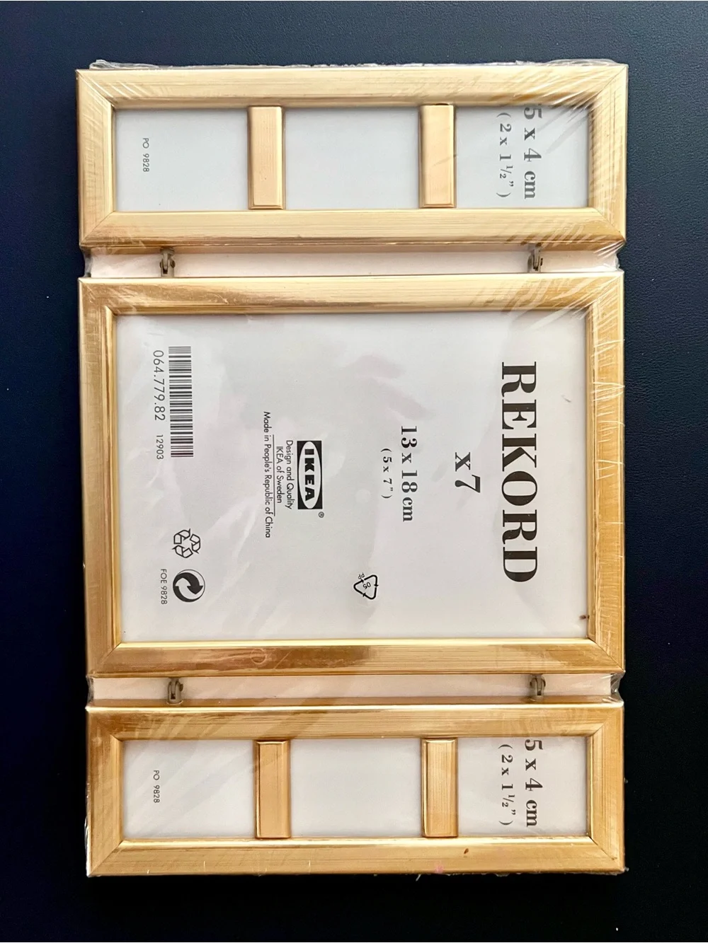 IKEA REKORD Gold Triptych 5x7 Center Multi-Opening Photo Frame- Rare Vintage NEW
